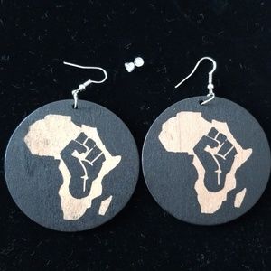 Natural Wooden Earrings Fist in Africa